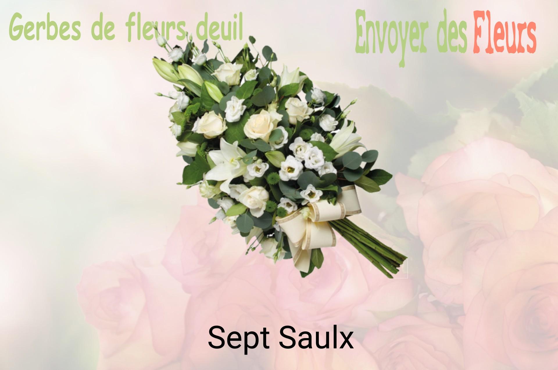 Gerbe de fleurs de deuil livrée à Sept-Saulx